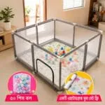 4x4 Feet Baby Playpen with 50 Balls & Waterproof Foam Mat - Image 3