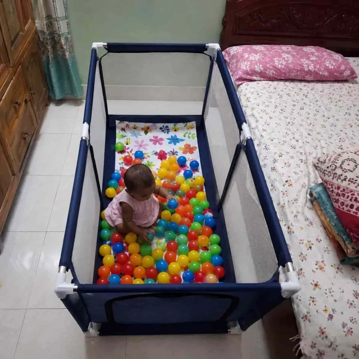 4x2 Feet Baby Playpen with 50 Balls & Waterproof Foam Mat (Copy) - Image 3