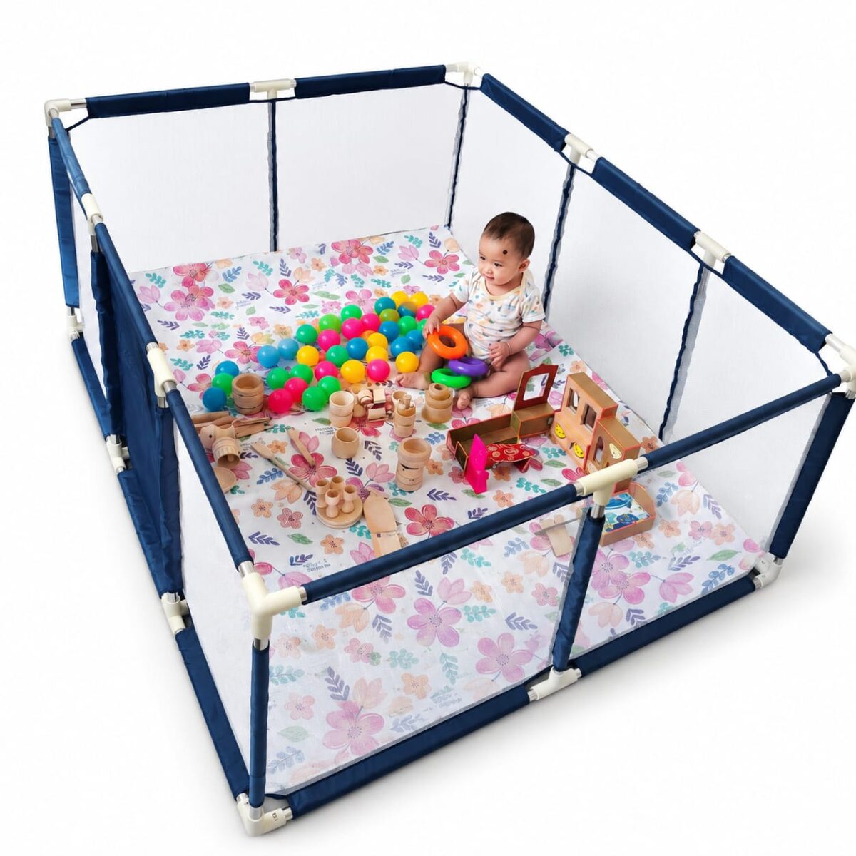 4x6 Feet Baby Playpen with 50 Balls & Waterproof Foam Mat - Image 2