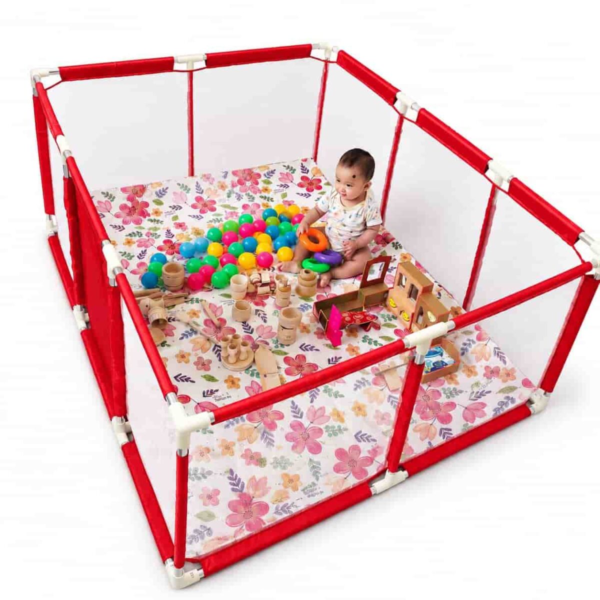 4x6 Feet Baby Playpen with 50 Balls & Waterproof Foam Mat - Image 3